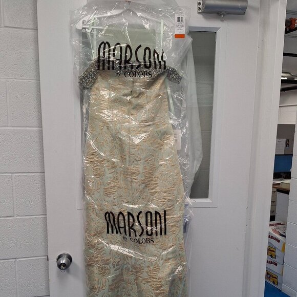 NWT Marsoni by Colors MV1346 Mother of the Bride Dress Sage Green Size 8 - Picture 9 of 10